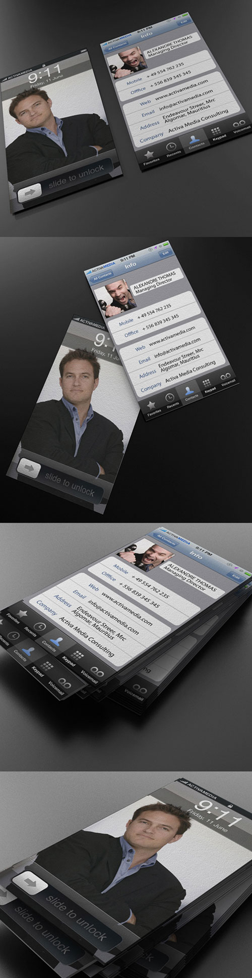 Activa-Media Best Business Card Designs - 300 Cool Examples and Ideas