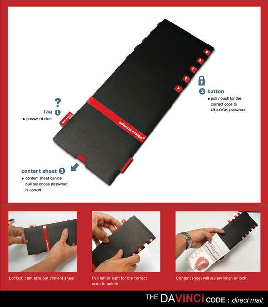 da-Vinci-code-direct-mail Awesome product packaging designs (44 ideas)