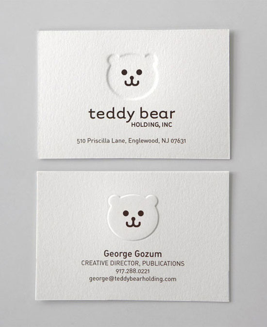 Teddy-Bear Best Business Card Designs - 300 Cool Examples and Ideas