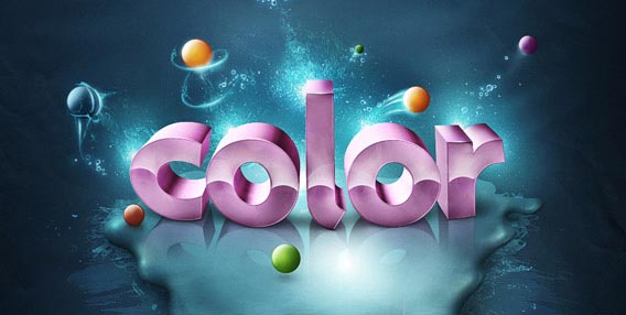 add-fantastic-color-to-3d-text Photoshop Typography Tutorials (80 Examples)
