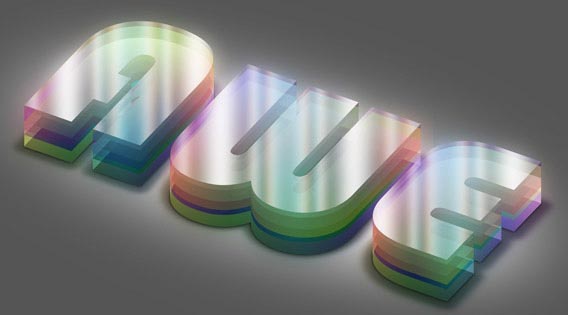 colorful-plexi-text-effect-using Photoshop Typography Tutorials (80 Examples)