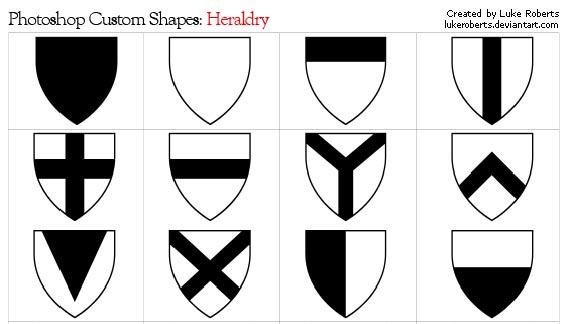 Photoshop_Shapes__Heraldry_by_lukeroberts All The Photoshop Custom Shapes You'll Need To Download