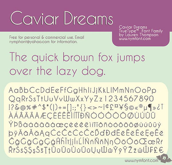 Caviar-Dreams 38 Free For Commercial Use Fonts For Designers