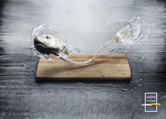 Tramontina-fish-knives---Cut-faster,-eat-fresher 37 Examples Of Photo Manipulations In Print Ads