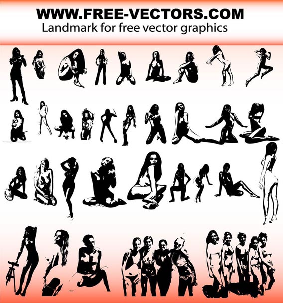 Sexy_girls_silhouette_by_VELAVAN Huge Collection Of 30 Free Vector Silhouettes