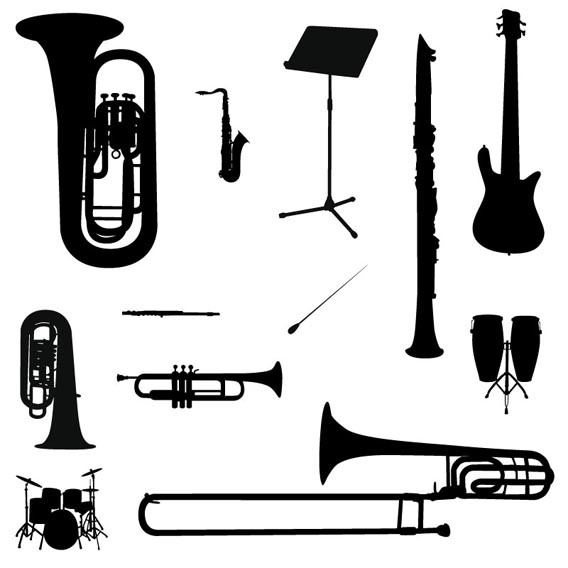 Vector_Instruments_by_Mouagip Huge Collection Of 30 Free Vector Silhouettes