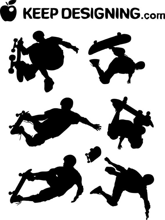skateboard-vectors-keepdesigning-com-converted Huge Collection Of 30 Free Vector Silhouettes
