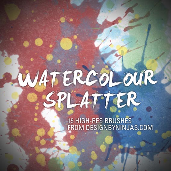 Watercolour_Splatter_by_DesignbyNinjas 35 Of The Best Watercolor Brushes for Photoshop