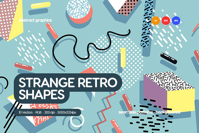 Seamless-Patterns-of-Strange-Retro-Shapes All The Photoshop Custom Shapes You'll Need To Download