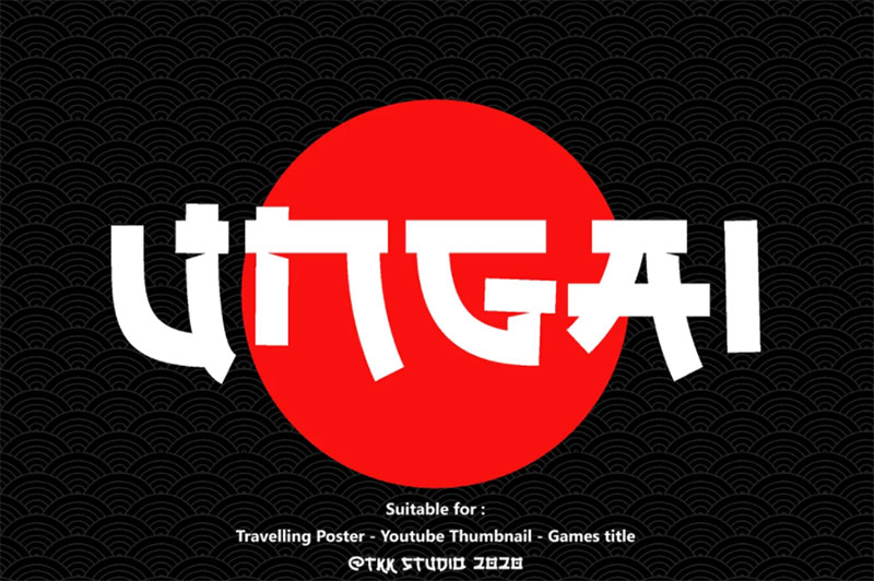 UNGAI-Japanese-Font Chinese, Japanese and Korean Styled Fonts (44 Free Fonts)