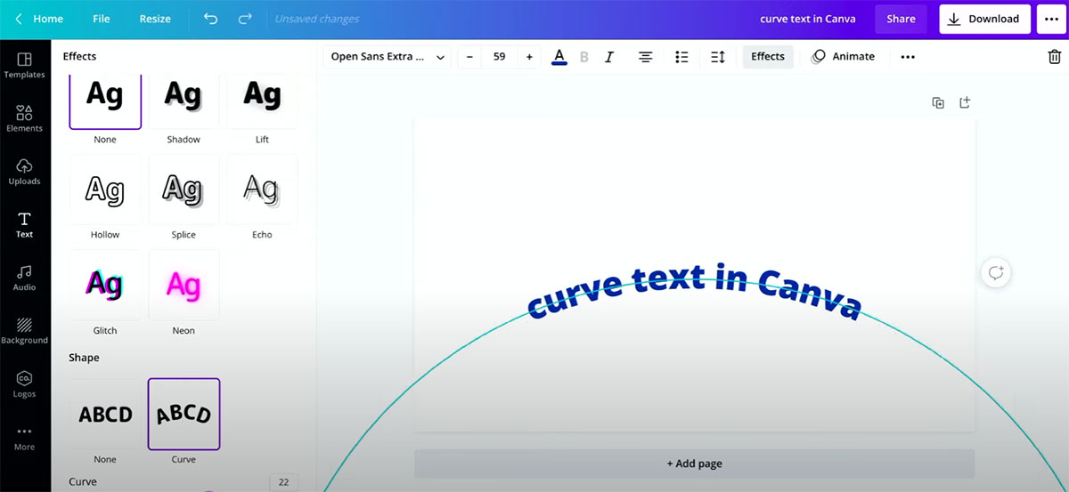 Cómo curvar texto en Canva para diseños creativos