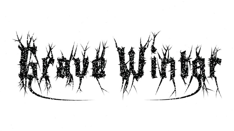Xerox demo style: GRAVE WINTER with photocopy grime on white