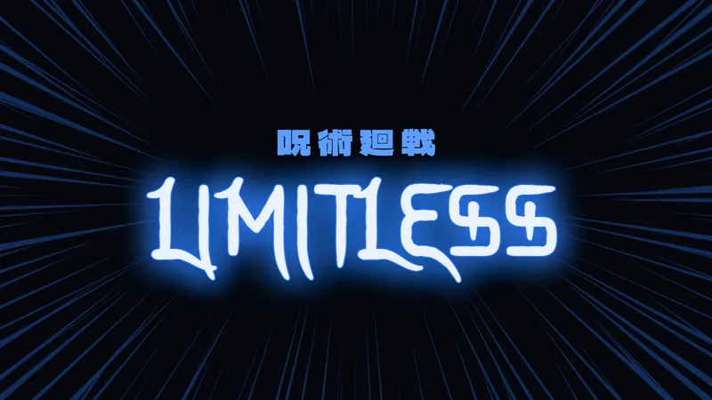 Limitless Blue style: pale LIMITLESS text with a blue glow over dark blue speed lines