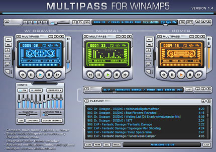 Multipass_1_3_by_rpeterclar Over 50 of the best Winamp skins