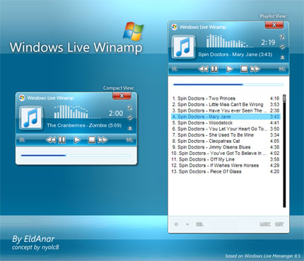 Windows_Live_Winamp_by_Medi Over 50 of the best Winamp skins